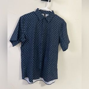 Lululemon short sleeve button down large navy men